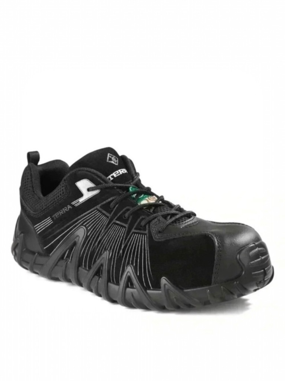 Terra Men's Safety Shoes Spider X Low Cut Athletic Work Black/Silver Size 9.5